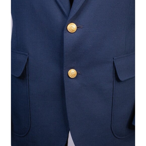 Stanley Blacker Blazer Mens Navy Blue Gold Button Suit Jacket Coat Size 40 R - Picture 3 of 14